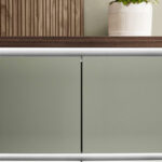 anti-fingerprint coating on Milano green kitchen unit