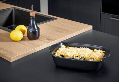 Matt black on trend worktop by Nobilia